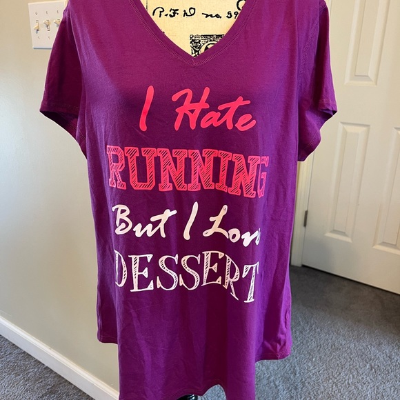 TekGear 2XL I Hate Running But I Love Desserts Tshirt NWOT - Picture 4 of 5